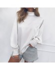 Kobiety bluzki 2020 moda długi rękaw bufka bluzka koszula stałe elegancki biały biuro koszula damska Casual topy Blusas Chemise 