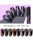 LILYCUTE 5ML 9D kameleon świecący kot oko Soak Off magnetyczny żel uv do dekoracji paznokci polski lakier nail Art baza Top