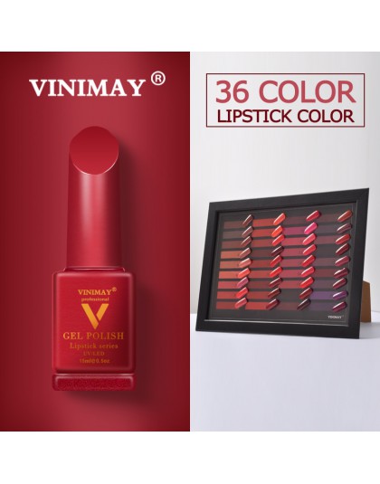 VINIMAY marka czerwony żelowy lakier do paznokci vernis semi permanent UV żel do paznokci Lak Primer Soak Off żel do malowania p