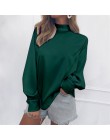 Kobiety bluzki 2020 moda długi rękaw bufka bluzka koszula stałe elegancki biały biuro koszula damska Casual topy Blusas Chemise 