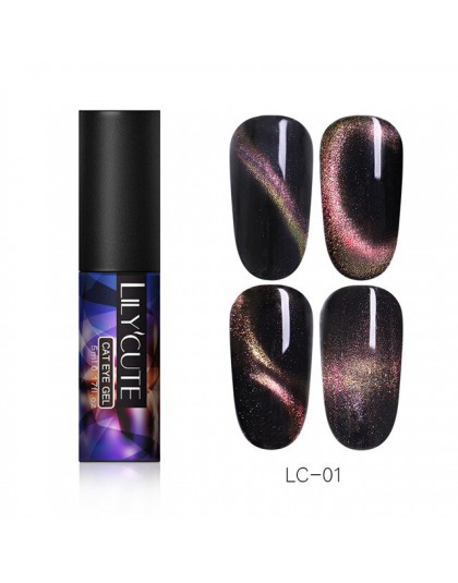 LILYCUTE 5ML 9D kameleon świecący kot oko Soak Off magnetyczny żel uv do dekoracji paznokci polski lakier nail Art baza Top