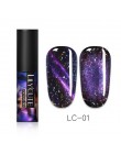 LILYCUTE 5ML 9D kameleon świecący kot oko Soak Off magnetyczny żel uv do dekoracji paznokci polski lakier nail Art baza Top