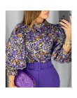 2020 nowych moda w stylu Vintage kobiety bluzka kwiatowy Top z rękawem typu lampion