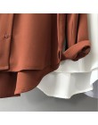 Wysokiej jakości dorywczo szyfonowa biała bluzka damska koszula ponadgabarytowych rękaw 3/4 luźna koszula ubranie biurowe casua 