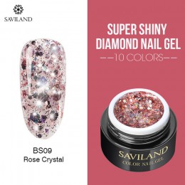 SAVILAND błyszczące diament żelowy lakier do paznokci Super Glitter 6ml różowe złoto holograficzny żele do paznokci lakier do sa