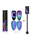 LILYCUTE 5ML 9D kameleon świecący kot oko Soak Off magnetyczny żel uv do dekoracji paznokci polski lakier nail Art baza Top