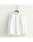 GOPLUS 2020 biała bluzka koszula damska bawełniane damskie topy i bluzki kołnierz stójka w stylu Vintage Blusas Mujer De Moda 20