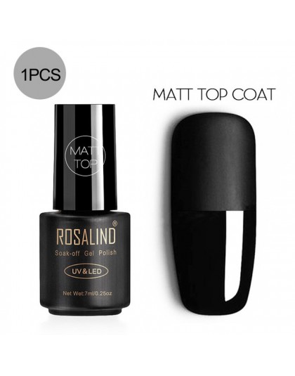 ROSALIND 7ML mat żel żel top coat do paznokci UV Soak-Off nudne matowa powierzchnia trwałe lakiery do paznokci