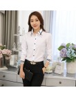 Nowy 2019 moda koreański, z długimi guzik na rękawie biuro koszula damska lato jesień kobiety Slim biały OL bluzka do pracy S-5X