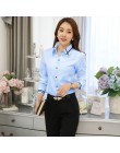Nowy 2019 moda koreański, z długimi guzik na rękawie biuro koszula damska lato jesień kobiety Slim biały OL bluzka do pracy S-5X