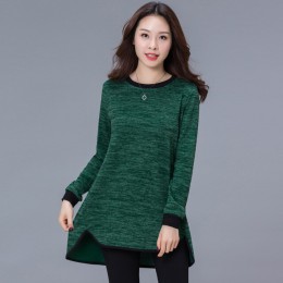 Damskie bluzki tuniki 2020 koreańskie modne ubranie biurowe bawełniana bluzka Plus rozmiar 4XL damskie długie topy z długim ręka