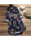 Koszula plus size Vestidos kobiety kwiecista bluzka ZANZEA 2020 kobiet na co dzień przycisk koszule vintage, w kwiaty Blusas kos