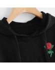 Jesienne bluzy damskie 2019 róża haftowana bluza z długim rękawem bluzy sweter damski jesień swetry bluzy 5 $