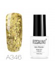ROSALIND cekiny UV i lakier żelowy led Soak Off Nail Art brokatowe złote kolory lakier do paznokci kobiety pielęgnacja paznokci 