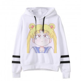 Sailor moon bluza z kapturem cat harajuku 2019 koreański styl ulzzang kawaii 90s odzież z nadrukiem kreskówki swetry ponadgabary