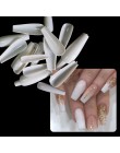 500/100pcs fałszywe paznokcie trumienki baleriny sztuczne paznokcie płaski kształt tipsy naturalne jasne pełna pokrywa Manicure 