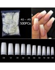 500/100pcs fałszywe paznokcie trumienki baleriny sztuczne paznokcie płaski kształt tipsy naturalne jasne pełna pokrywa Manicure 