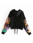 Aachoae Streetwear nadruk liter bluzy z kapturem damskie z długim rękawem luźne bluzy pulowerowe topy jesień wiosna Sudadera Muj