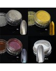 1 sztuk srebrne lustro magiczny proszek pigmentowy Manicure pył błyszczący żel polski Nail Art Glitter Chrome proszek płatek dek