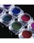 1Box 0.2g Pigment kameleon Duochrome lustro w proszku chromowany Pigment Galaxy Glitter kolor kurzu paznokci (czarna podstawa ko