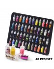 48 butelek/zestaw Nail Art cekiny Glitter Powder Manicure Decoral porady polski paznokci naklejki mieszane wzornictwo Case Set