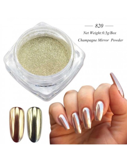 0.5g szampana srebrne lustro metaliczny kolor brokat do paznokci olśniewający srebrny pigment holograficzny zdobienie paznokci d