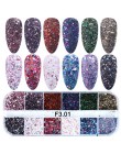 8 Box Mix Glitter Nail Art Powder płatki zestaw holograficzne cekiny do Manicure polerowanie ozdoby do paznokci lśniące porady L