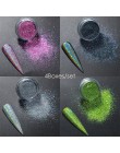 1Box 0.2g Pigment kameleon Duochrome lustro w proszku chromowany Pigment Galaxy Glitter kolor kurzu paznokci (czarna podstawa ko