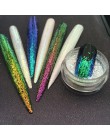 3 słoiki/zestaw Aurora brokat syrenka jednorożec cekiny 3D paznokci chromowane artystyczne Pigment brokat do paznokci dekoracja 