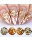 8 Box lustro złoty Nail Art Glitter Powder pył holograficzny złota folia płatki koło cekiny Manicure zdobienie paznokci dekoracj