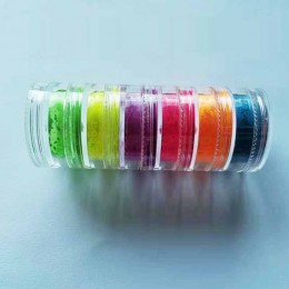 Neonowy fosforyzujący proszek pigmentowy zestaw fluorescencyjny lakier do paznokci oczu Powder Manicure dekoracje do paznokci Pi