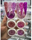 6 słoiki/zestaw Mermaid 3D Glitter płatki do paznokci sześciokątne kolorowe cekiny lakier żelowy uv świecący proszek pył DIY uro