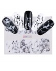 1 sztuk paznokci naklejka artystyczna biały czarny Gradient marmuru zima DIY suwaki transferu wody do Manicure dekoracje narzędz