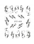 1 arkusze woda Transfer paznokci naklejki wzór proste czarne wzory DIY moda porady dla Nail Art Watermark Decor TRSTZ638-658