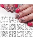 12 rodzajów naklejek na paznokcie wzór kwiatowy Transfer wody suwak Manicure lato zdobienie paznokci dekoracje folie naklejki LE