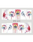 1 arkusz woda naklejki naklejki do paznokci kwiaty Cartoon 2017 nowe wzory Watermark Transfer czerwony kolorowy Manicure SASTZ50