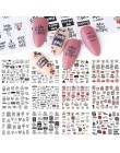 12 sztuk naklejka do paznokci suwaki Love Heart w litery Nail Art woda kalkomanie transferowe kwiaty Manicure tatuaże CHBN1489-1