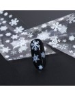 4 sztuk białe płatki śniegu folie transferowe paznokci suwaki naklejki samoprzylepne naklejki Manicure zima boże narodzenie pazn