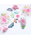 10 sztuk motyl naklejki z kwiatami na paznokcie folia kolorowe polski samoprzylepna naklejka kalkomanie do paznokci folia projek