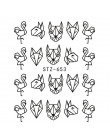 1 sztuk Nail Art transferu wody naklejki Hollow tatuaż naklejki geometria Flamingo pies suwak klej dekoracji Manicure BESTZ651-6