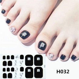 22 porady Korea/japoński zaprojektowany Toe naklejka do paznokci pełna pokrywa wodoodporna naklejka do paznokci okłady Toe pazno