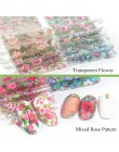 10 sztuk kwiat folie do naklejania na paznokcie transferu suwak mieszane wzory Rose DIY naklejki kalkomanie folia żel UV klej ok