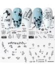 12 wzorów rosyjski list paznokci naklejki motyl DIY suwaki transferu wody na paznokcie sztuka dekoracja do Manicure zestaw LEA15