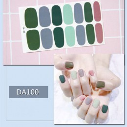 14 porady/arkusz kolorowe Shinny pełne tipsy DIY samoprzylepne okłady wodoodporne naklejki dekoracje do paznokci Manicure Drop S