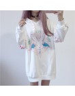 Paris dziewczyna Harajuku druku zasznurować kobiety podszewki polarowe bluzy Gothic Punk Oversize aksamitna bluza z kapturem swe