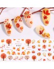 1 arkusz spadek żółte złote liście paznokci naklejki Nail Art jesień woda naklejki Marple liści okłady Nail Art DIY projekt deko