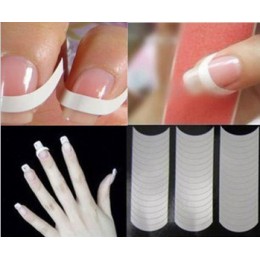 Hot sprzedaży 1 paczka/48 sztuk diy przewód porady biały francuski manicure taśmy Nail Art formularz Fringe przewodniki naklejki