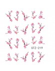 1 sztuk różowe kwiaty woda transferu Nail Art dekoracja naklejki kwiatowy Cherry naklejka do paznokci okłady porady Manicure suw