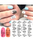 1pc czarna woda naklejka do paznokci piękny Cartoon zwierząt suwaki do paznokci folie samoprzylepne naklejki okłady 3D Manicure 