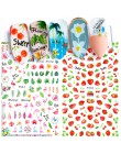 1 pc lato Nail Sticker 3D samoprzylepne naklejka Flamingo truskawki list Full okłady Cartoon paznokci suwak wskazówka Manicure S